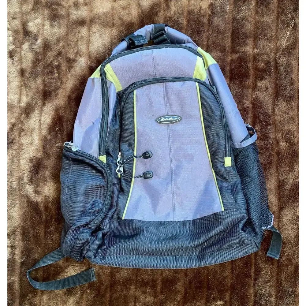 Eddie Bauer Black/Gray Padded Insulated Backpack Older, Clean Condition‎
